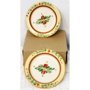 Southern Living Gail Pittman Siena Red Gold Bread & Butter Plates Set of 2